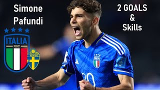 Simone Pafundi vs Sweden | 2 goals & skills | Italy U19