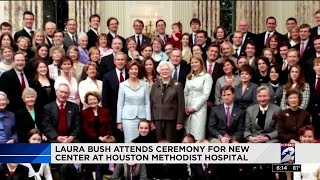 Laura Bush Attends Ceremony For New Center At Houston Methodist Hospital