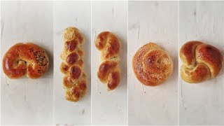 طريقة تشكيل الخبز و المعجنات بعدة أشكال و بريوش رااائع ( لفة خميرة )