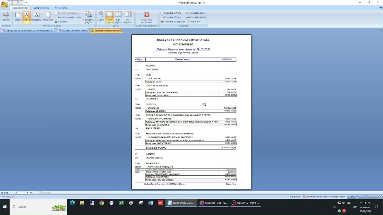 Cómo generar informes financieros en World Office en 5 pasos