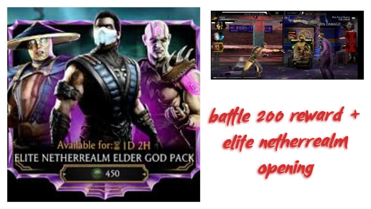 Mk mobile , battle 200 ( twisted tower ) rewards + elite netherrealm opening