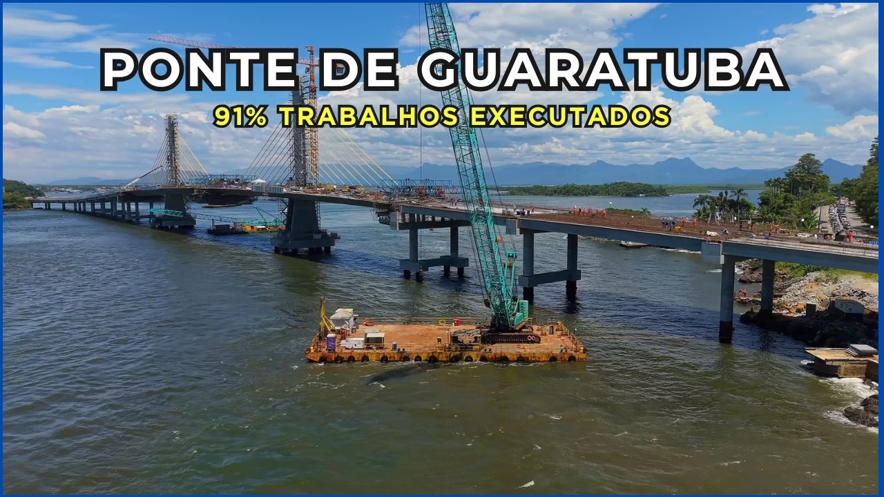 🚧 Ponte de Guaratuba chega a 91%: trecho estaiado quase pronto e 160 vigas lançadas! 🌉