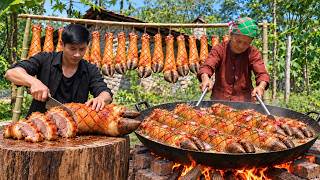 Extra Crispy Fried Beef Feet – Giant Pan Cooking with Grandma – Traditional Wood-Fired Cooking