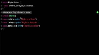 Learn Swift: Use a switch statement with a enum (Chapter 12 Lesson 8)