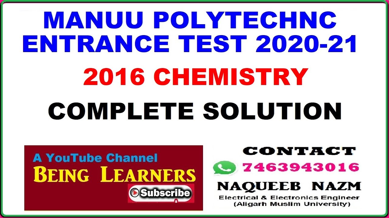2016 CHEMISTRY II COMPLETE SOLUTION II 