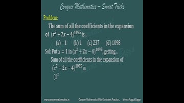 Mathematics - Smart Tricks - 2024 - 34 - Binomial Theorem - Sum of all the coefficients