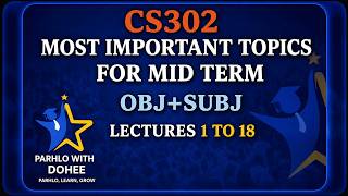 CS302 MID TERM PREPERATION | MCQS+SUBJECTIVE BASED IMPORTANT QUESTIONS | VU