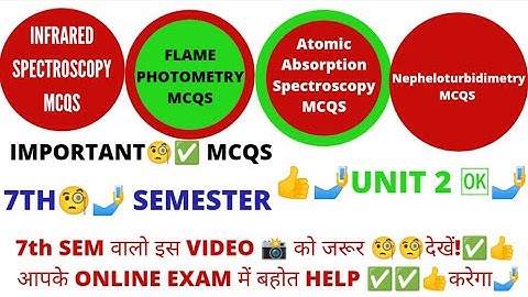 instrumental method of analysis 7th sem mcqs | unit 2 | IR,flame photometry,AAS, nepheloturbidimetry