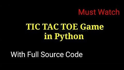 Tic TacToe Game In Python