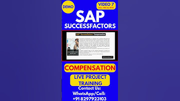 SAP SuccessFactors Compensation Training Online Tutorial Class 7  2025 #sapsuccessfactorstraining