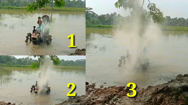 Tractor| Power Tiller washing in deep water.