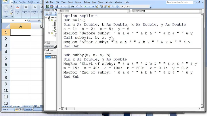 Excel VBA Topic 4.2 - Variable Scope and Variable Lifetime