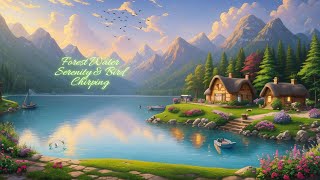 4K Nature Bliss: Forest Water Serenity \& Bird Chirping | Relieve Stress, Calming Music, Sleeping