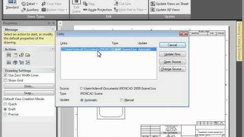 Linking a Drawing to a New IRONCAD Scene