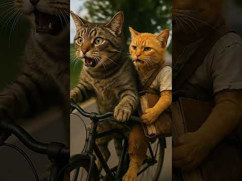 مش عارف اوقف الموتوسيكل قطط قطط مضحكة   