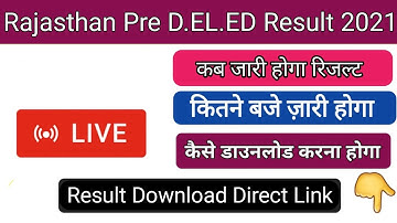 Rajasthan Pre DELED Result 2021 | BSTC Result 2021