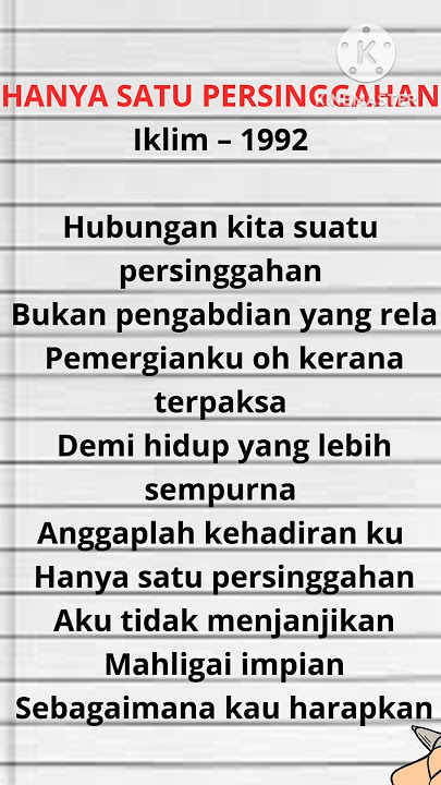 Download lagu Lirik Lagu Hanya Satu Persinggahan || Iklim 1992 . #liriklaguindo #liriklagu #songlyrics