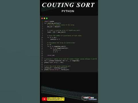 Python Short Code - Counting Sort - YouTube
