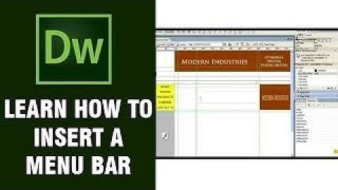 Adobe Dreamweaver Tutorial | Learn How To Insert A Menu Bar In Dreamweaver | Digi Teacher