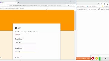 RPA Express Assignment 1 Fill Online Form Jehanzeb Hussain
