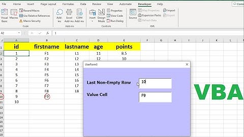 VBA - User Form: How to get value cell for last non Empty Row in Column  -Excel vba code