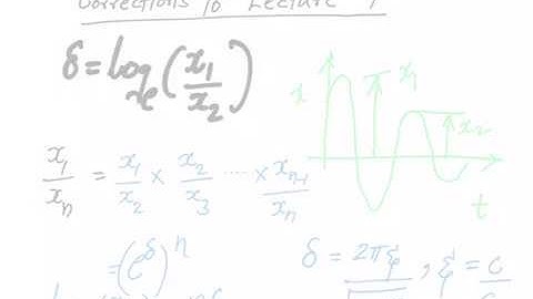 Lecture 10: Corrections to Lecture 9 : Logarithmic Decrement