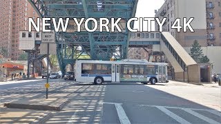 driving downtown harlem 4k new york city usa
