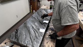 Watch how I created this Stone Gray epoxy countertop, using Stone Coat epoxy! KCDC Designs