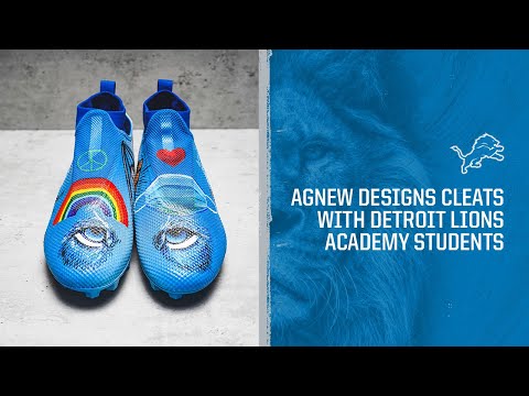 Jamal Agnew designs cleats with Detroit Lions Academy students