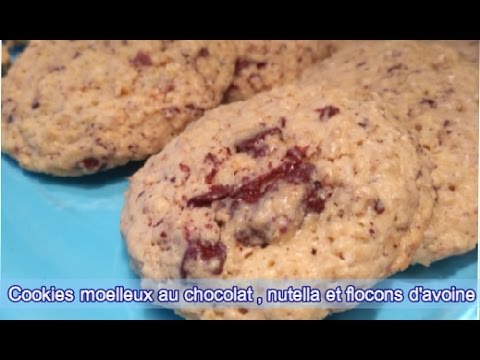"cookies-moelleux-au-chocolat-,nutella-et-flocons-d'avoine/recette-cookies-américains