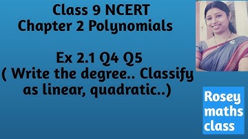 Q4  Q5 Ex 2.1  Class 9 Chapter 2 Polynomials #maths#ncert