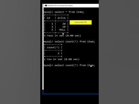 Difference between count() and count(*) in SQL - YouTube