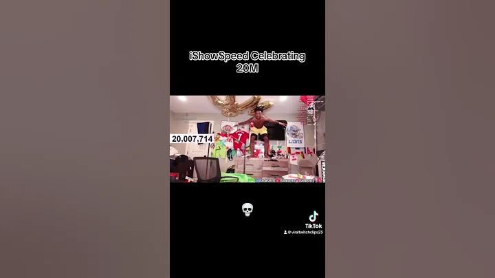 iShowSpeed Hits 20M SUBSCRIBERS AND JUMP IN CAMERA...💀 #ishowspeed #speed #shorts #stream