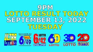 9pm Lotto Result Today September 13 2022 (Tuesday)