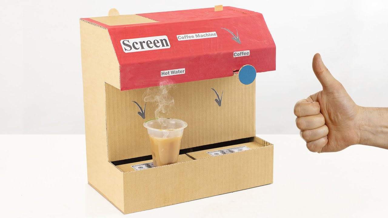 How to Make Coffee Machine from Cardboard YouTube