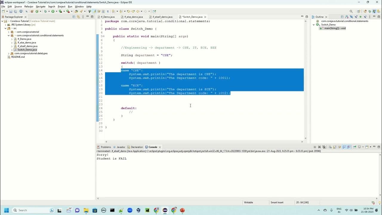 10. Java Conditional Statements Switch YouTube
