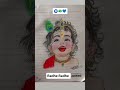 Radhe Radhe 💙✨ | Cute Krishna Art 🦚💫#drawing #sketch #indianart #lordkrishna #artist #shorts