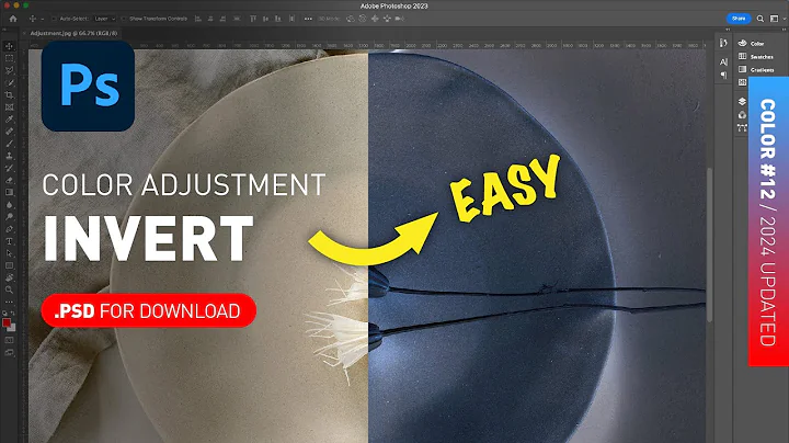 Invert Adjustment Layer + PSD File Demonstrated [Photoshop Color for Beginners]