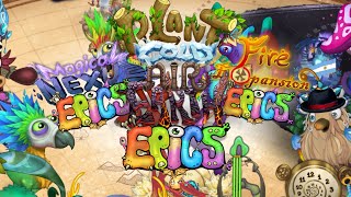 My Singing Monsters Épica Monsters Natural, Mágical,Fire Monsters