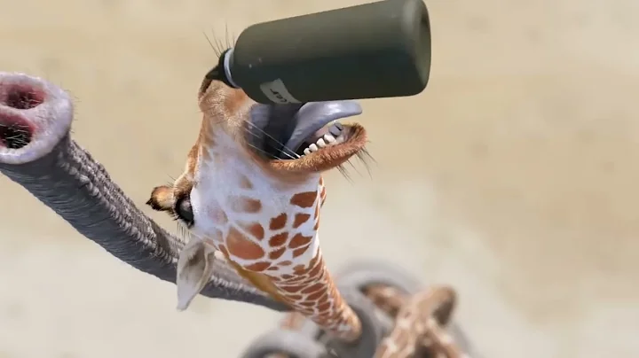 Elephant Vs Giraffe fight for Water