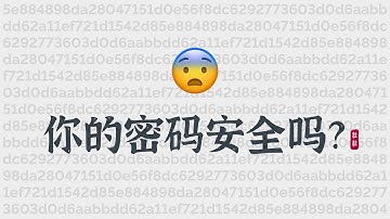 你的密码安全吗？（详解对称性加密、哈希函数、哈希加盐）| How Are Passwords Stored? | Symmetric Encryption | Hash Function | Salt