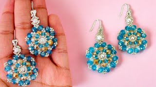 ✅Como Hacer ARETES de BISUTERÍA Fáciles y Bonitos!! Paso a paso en minutos⏳🩵🦋Aretes Artesanales🩵