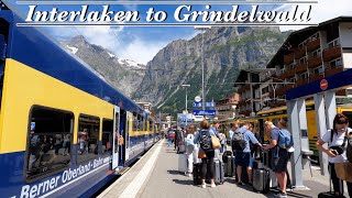 Interlaken to Grindelwald  Beautiful train journey in Switzerland | 4K 60fps HDR video