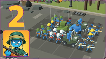 Stick Army World War Strategy: Game Funny Gameplay (iOS,Android) Part 2 - Street Fight Red Gang Boss