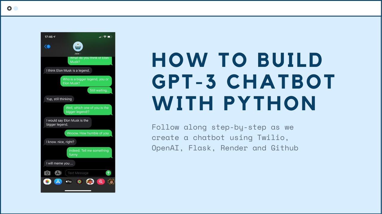 How To Build A GPT 3 Chatbot With Python YouTube