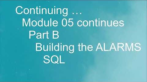 OpenNMS 101 Module 05 B Building the ALARMS SQL