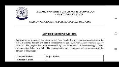 IUST AWANTIPORA JOBS