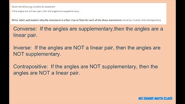 Given the conditional statement write the converse, inverse, Contrapositive, and biconditional