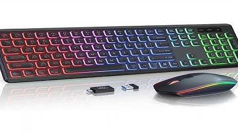 A must-have product! Wireless Keyboard and Mouse Combo RGB Backlit, Rechargeable Light Up Letters,