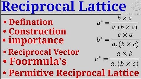 Reciprocal Lattice In Solid State Physics | Reciprocal Lattice Vector